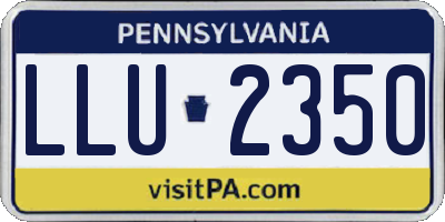 PA license plate LLU2350