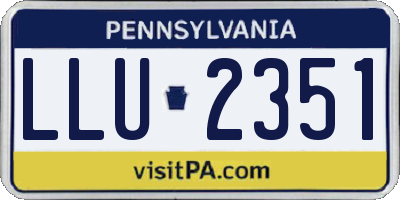 PA license plate LLU2351