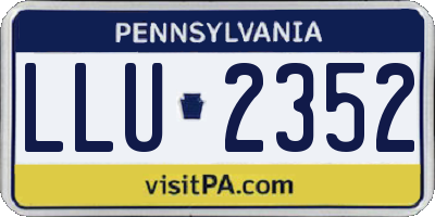 PA license plate LLU2352