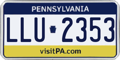 PA license plate LLU2353