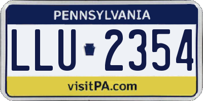 PA license plate LLU2354