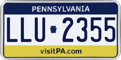 PA license plate LLU2355