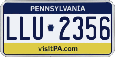PA license plate LLU2356