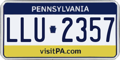 PA license plate LLU2357