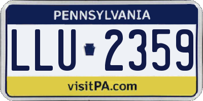 PA license plate LLU2359