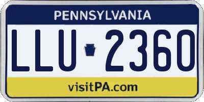 PA license plate LLU2360