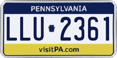 PA license plate LLU2361