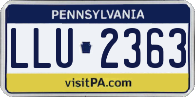PA license plate LLU2363