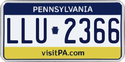 PA license plate LLU2366