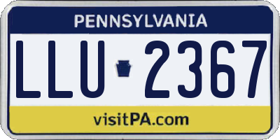 PA license plate LLU2367