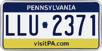 PA license plate LLU2371