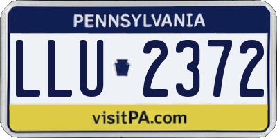 PA license plate LLU2372