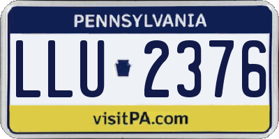 PA license plate LLU2376