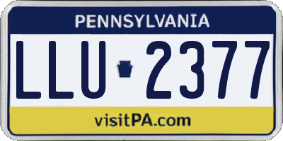 PA license plate LLU2377
