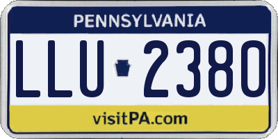 PA license plate LLU2380