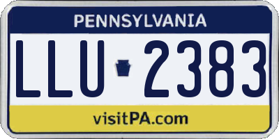 PA license plate LLU2383