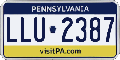 PA license plate LLU2387