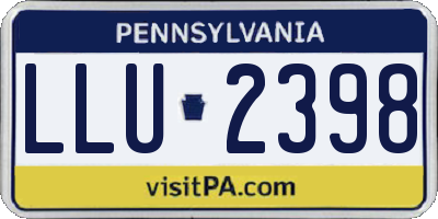 PA license plate LLU2398