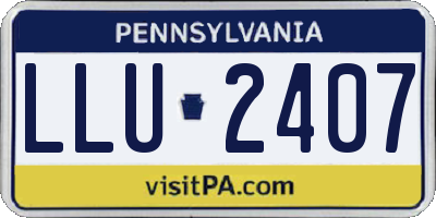 PA license plate LLU2407