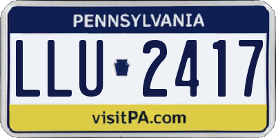 PA license plate LLU2417