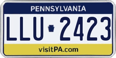 PA license plate LLU2423