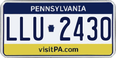 PA license plate LLU2430