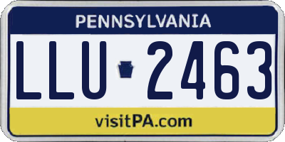 PA license plate LLU2463