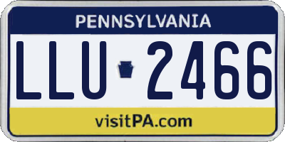 PA license plate LLU2466