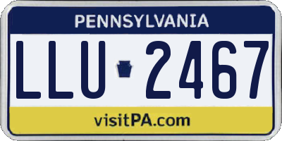 PA license plate LLU2467