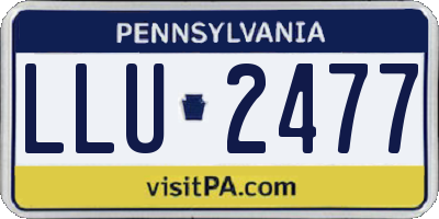 PA license plate LLU2477