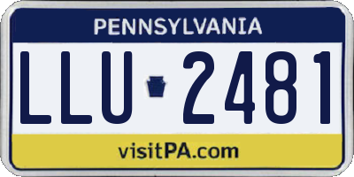 PA license plate LLU2481
