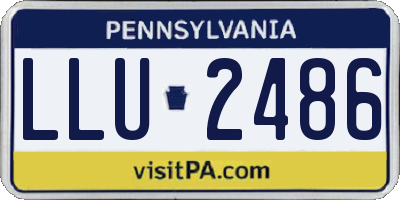 PA license plate LLU2486
