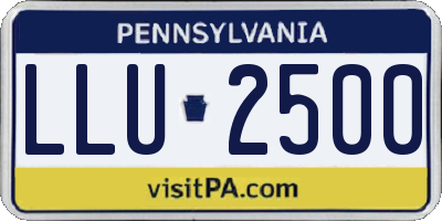 PA license plate LLU2500