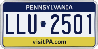 PA license plate LLU2501