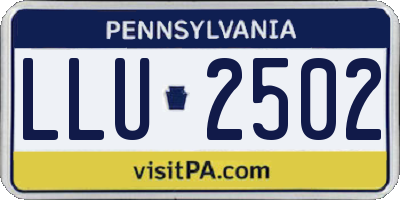 PA license plate LLU2502