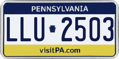PA license plate LLU2503