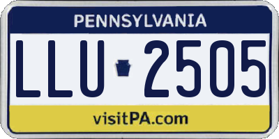 PA license plate LLU2505