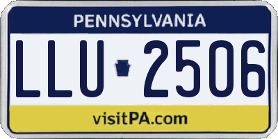 PA license plate LLU2506