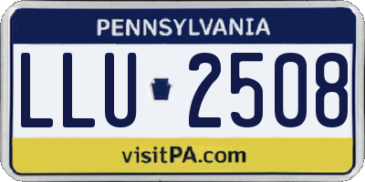 PA license plate LLU2508