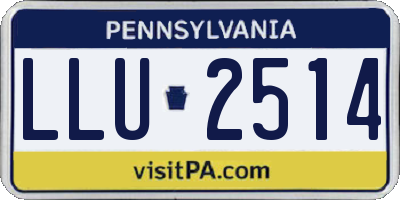 PA license plate LLU2514