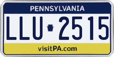 PA license plate LLU2515