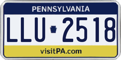 PA license plate LLU2518