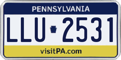PA license plate LLU2531