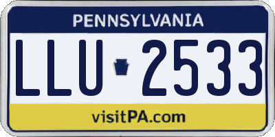 PA license plate LLU2533