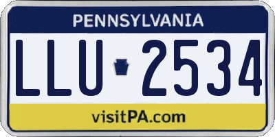PA license plate LLU2534