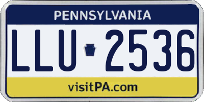 PA license plate LLU2536