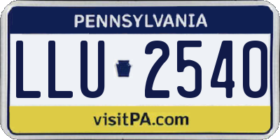 PA license plate LLU2540