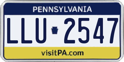 PA license plate LLU2547