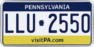 PA license plate LLU2550