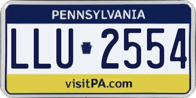 PA license plate LLU2554
